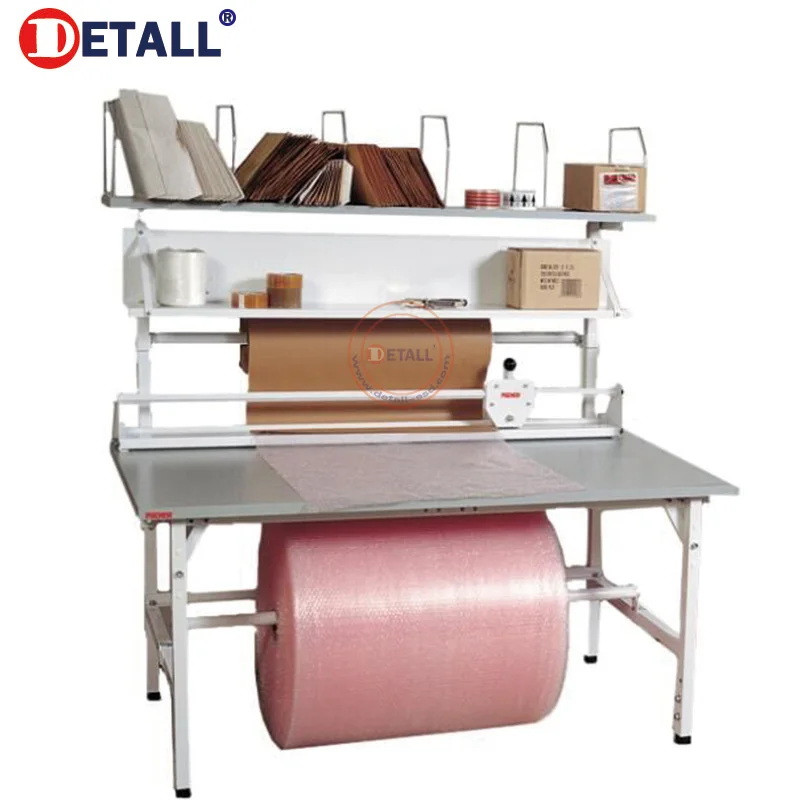 Warehouse Packaging Boxes Packing Station Table With Picking Trolley