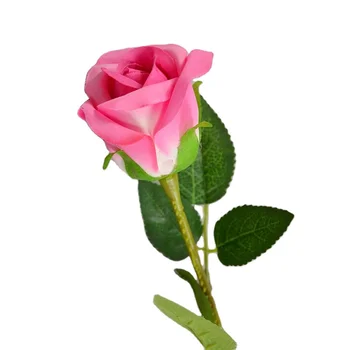 The Single Stem Artificial Rose Long Stem Silk Rose Flower  for Wedding Decoration Valentine's Day