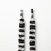 Black striped stuffed shoelaces