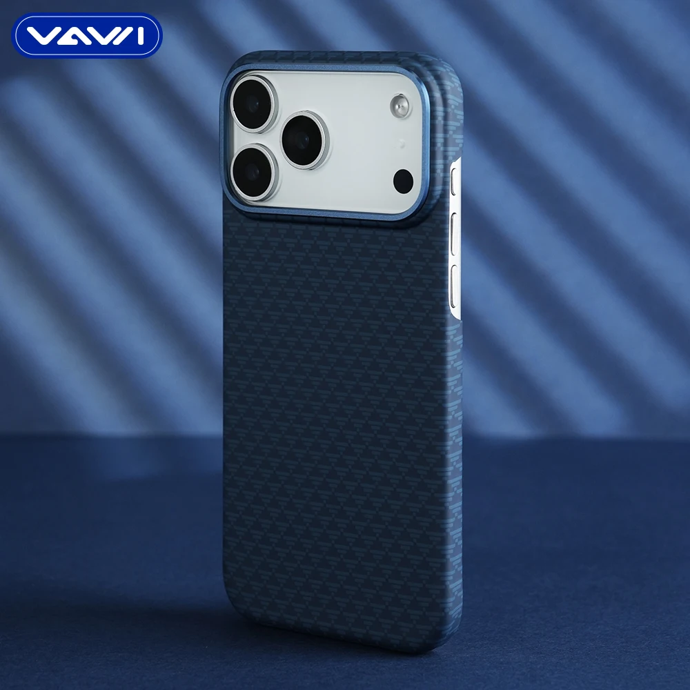VAWI B343 Triangular Carbon Fiber Magnetic Phone case for iPhone 17 Pro Max Shockproof Phone case for Samsung for Huawei