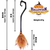 Black Spider Web Orange Netting Broom (Curved Handle)