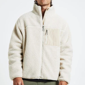 Customized Men's Winter Stand Neck Thick Fleece Full Zip up Jacket