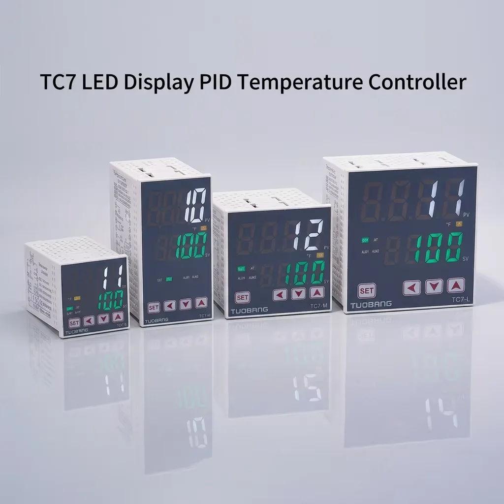 ODM/OEM Intelligent PID Temperature Controller TC7 K/E/PT100 Input Relay+solid-state Dual Output Industrial LED Thermostat