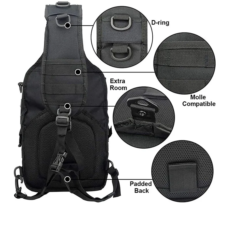 Customized Logo Waterproof Tactical Sling Bag Pack Large Capacity Training Shoulder Bag One Shoulder Assault Bag