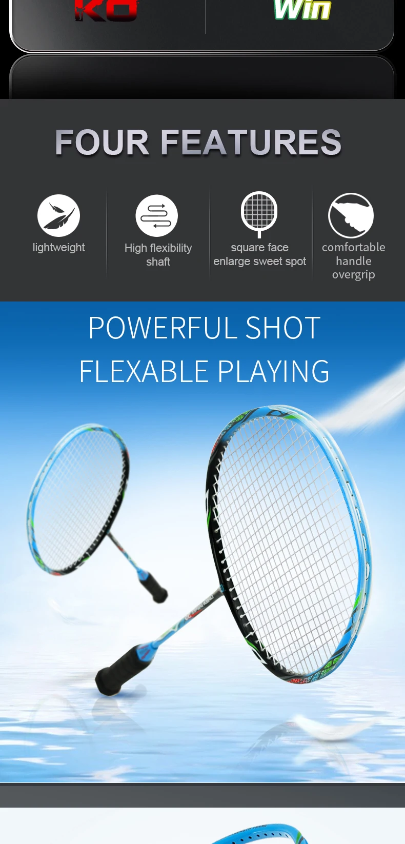 Badminton Rackets Prices Stock 675mm 90g Black Color Protector Design