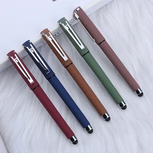 High Quality Soft Rubber Coated  Plastic Gel Ink Pen with Custom Logo Office Supplies Promotion Plastic Gel Pen with Metal Clip