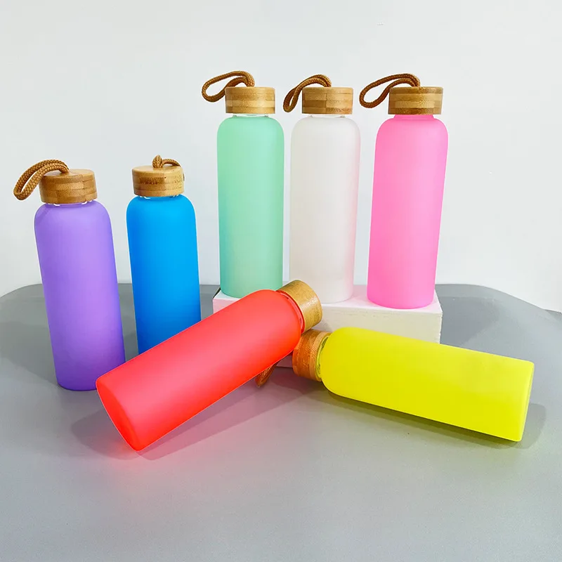 550ml Frosted Glass Water Bottle Sublimation Water Bottles Blanks Glass