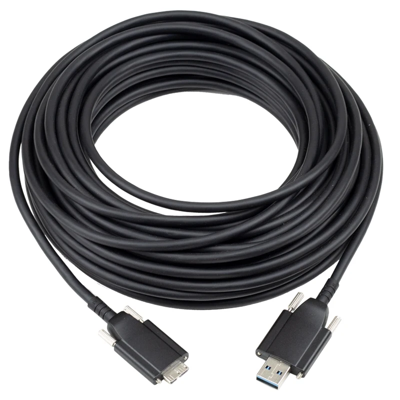 USB 3.0 Type-A to Micro B Hybrid Active Optical Fiber Industrial Camera with Double Screw-Fiber Optic Equipment