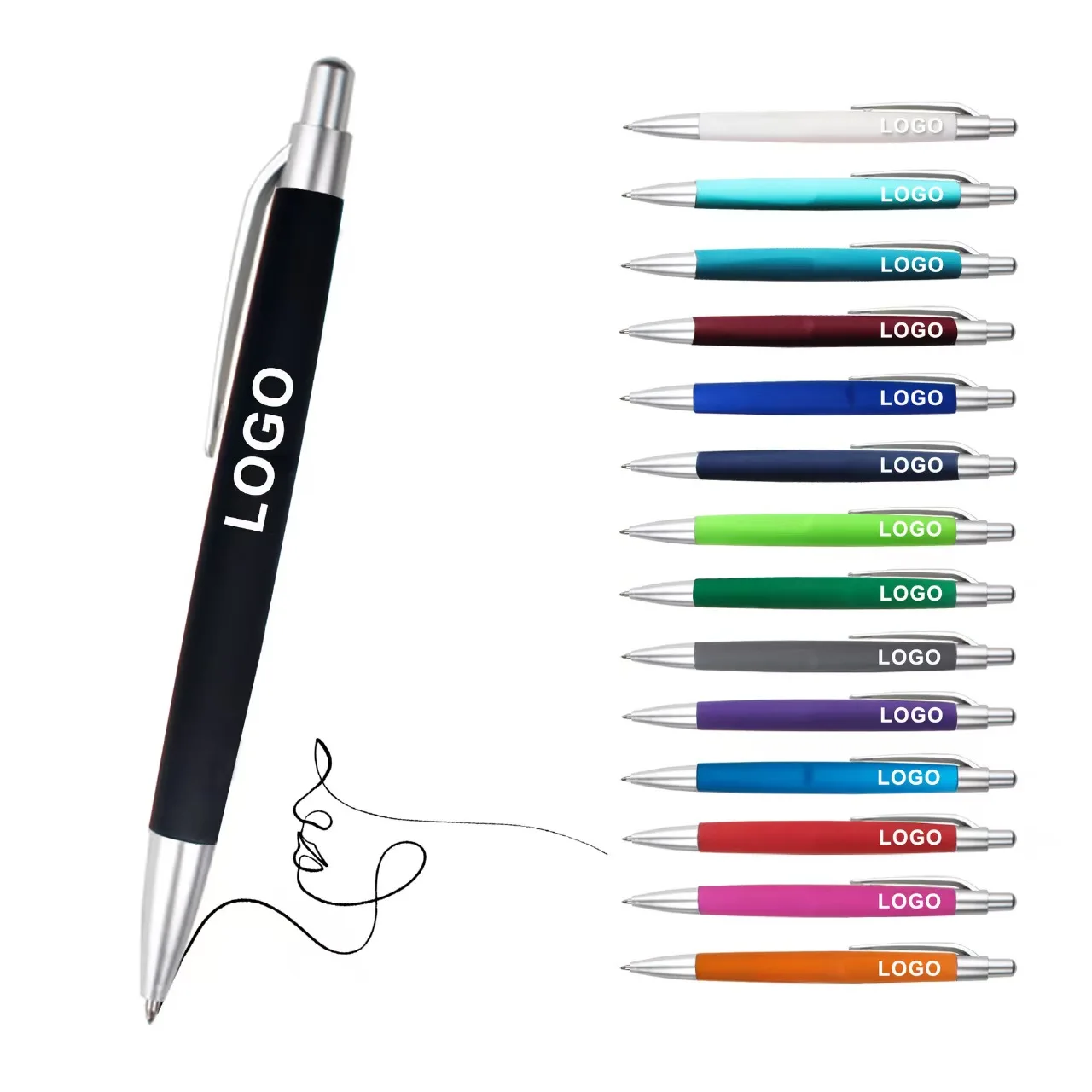 Hot Sale Promotional Pen With Custom Logo Multi Colors Available Plastic Ballpoint Pens for School Office