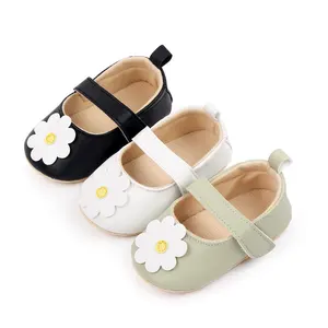Beautiful Flower Design Soft Leather Baby Toddler Newborn Shoes for Girls