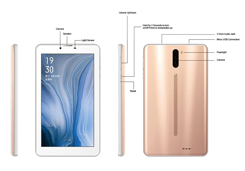 2021 горячая Распродажа 2,4G Wifi 1 Гб + 8 Гб Две Sim-карты 7 дюймов 3G телефон планшетный ПК