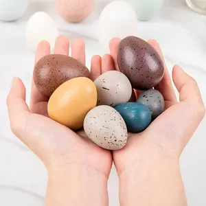 Children Wooden Bird Egg Combination Colorful Baby Duck Eggs Artificial Eggs Play House Enlightenment Cognitive Toys Gifts