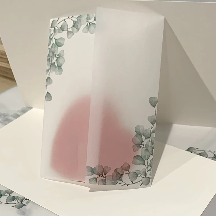 Wholesale Custom Translucent Tracing Paper Vellum Paper Wedding Invitation Card