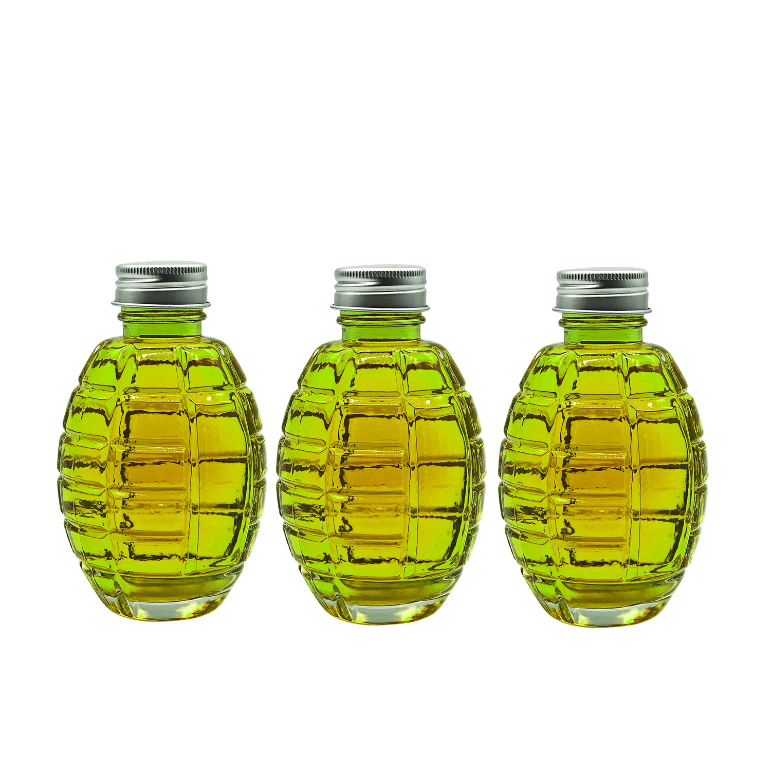 New Design Creative Customize Transparent Grenade Shape Beverage Fruit Juice Wine Glass Bottle 200ml