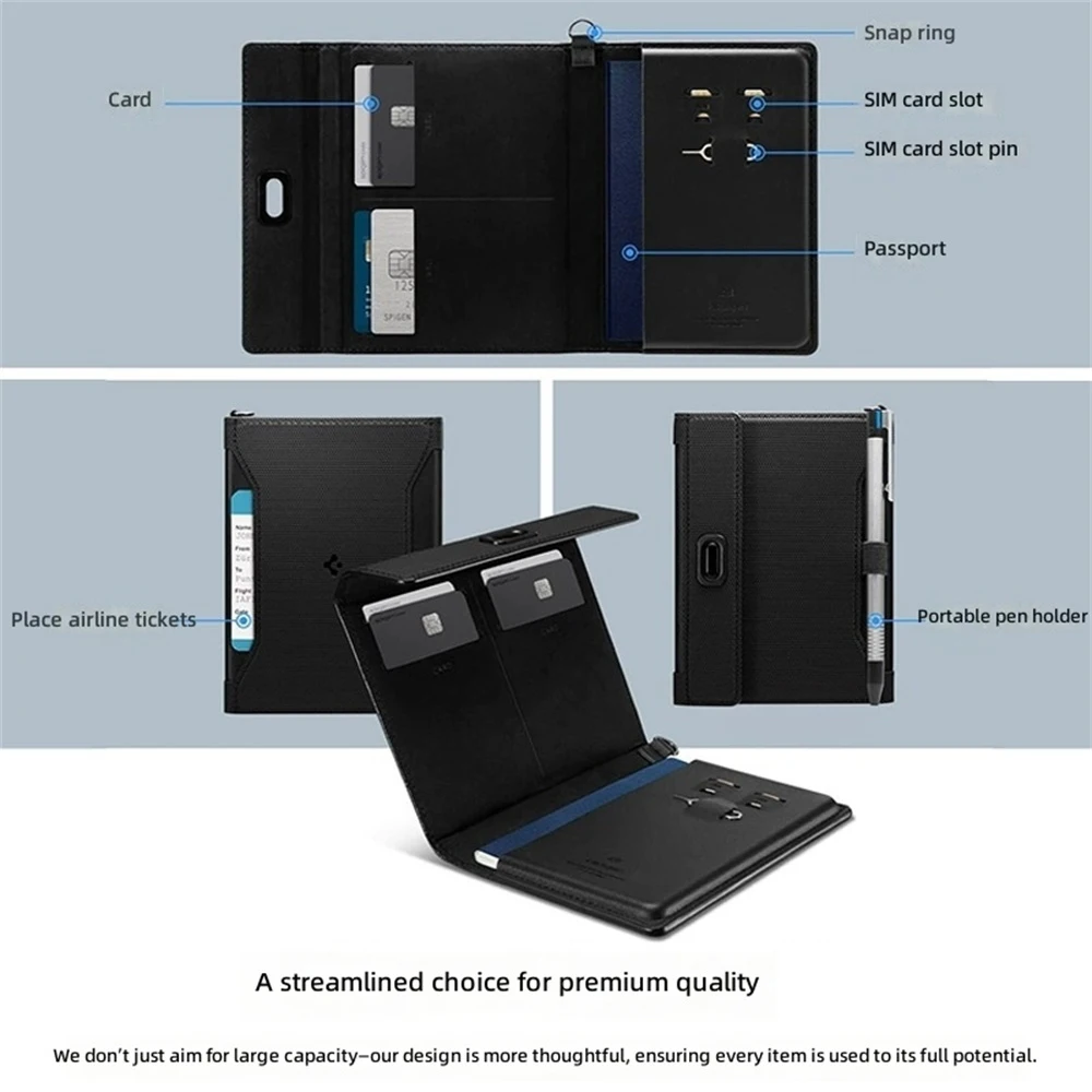 Men's Slim Pu Leather Beige Passport Cover Waterproof Anti-Theft Passport Holder with Keychain and Lanyard