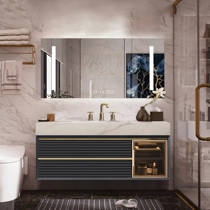 Luxury Bathroom Cabinet - Modern Vanity with Sintered Stone