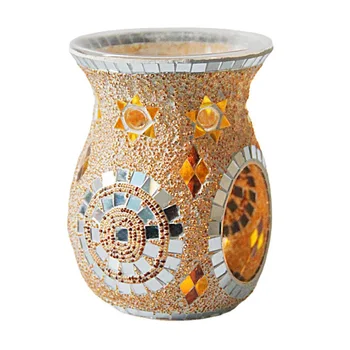 New Ethnic Style Sunflower Glass Aromatherapy Candle Holder Candlestick Romantic Essential Oil Lamp for Home Spa Clubhouse