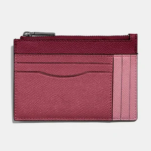 Custom Logo PU Saffiano Leather Color Block Ladies Cardholder Women Card Holder Wallet Case
