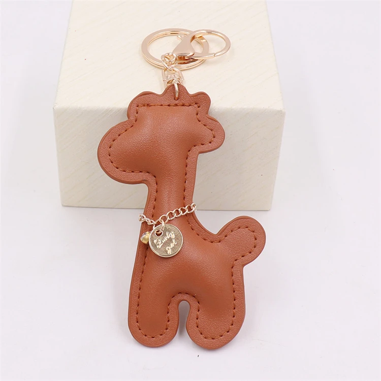 Wholesale Popular Leather Deer Key Chain Ring Holder Lucky Animal