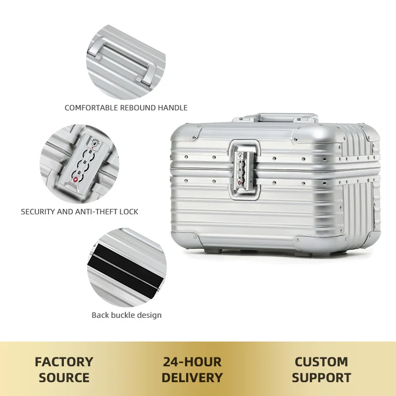 12/15-inch All-aluminum Alloy Spinner Suitcase with TSA Password Lock Waterproof & Durable Travel case for Boarding