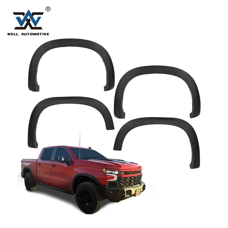 21-23 Factory Style Textured ABS Silverado 1500 Fender Flares 4pcs for Silverado 2021 2022