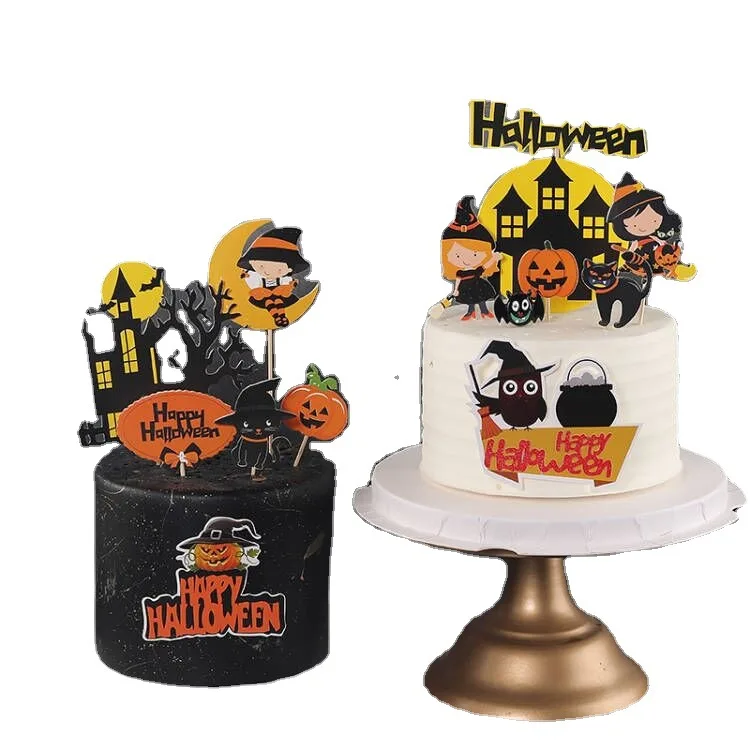 Décorations Halloween Pour Gâteau - Toppers Cupcakes Fantôme, Chauve-souris, Chat (décoration Pailletée)