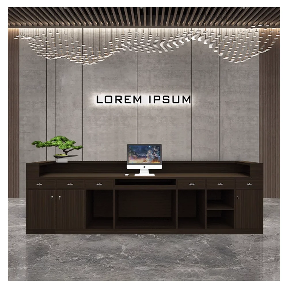 Prima High Quality Factory Customized Reception Desk Natural Stone Reception Desk Cashier Counter Reception Desk