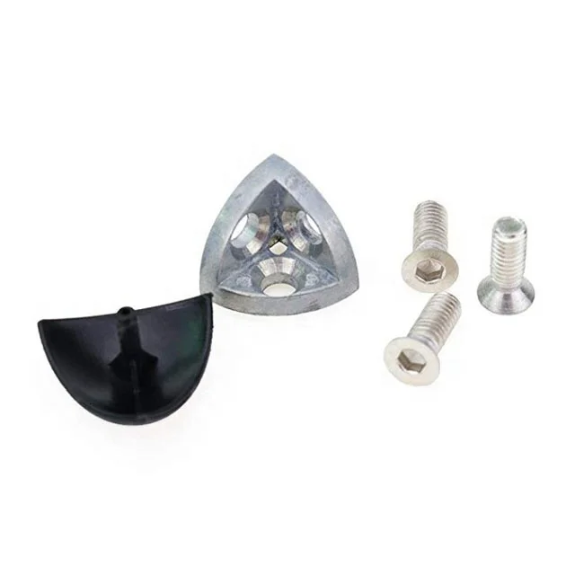 R Type Metal 3-Way Arc End Corner Brackets with Cover Cap for 20 Series Aluminum Profile Frame Connector