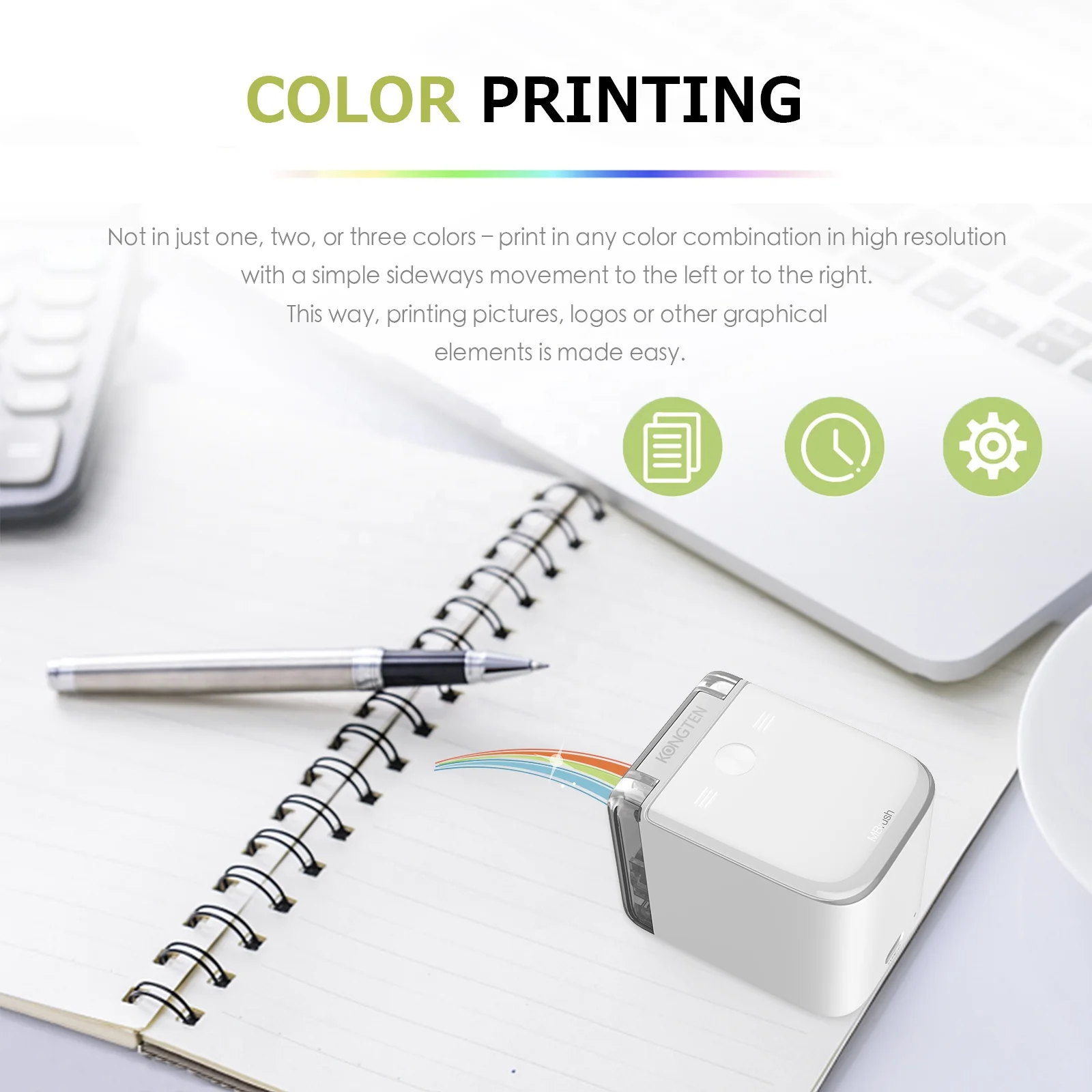 Mbrush Princube - Compact Mobile Color Printer Inkjet Cartridge