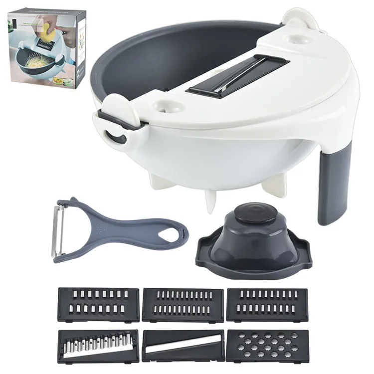 11 In 1 Multifunctional Vegetable Slicer Household Potato Chip Peeler Radish Grater Kitchen Tool Fruit Cutter Basket Accessories