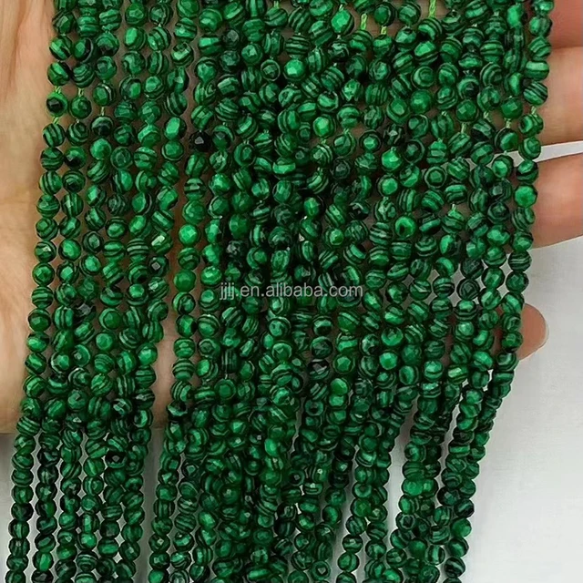 Wholesale synthetic malachite faceted loose beads, necklaces, bracelets, DIY jewelry accessories