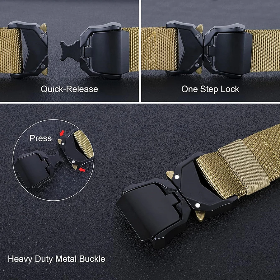 Tactical Multifunctional Wear-resistant Men Work Belt New Quick-Release Buckle Belt with Molle Pouch
