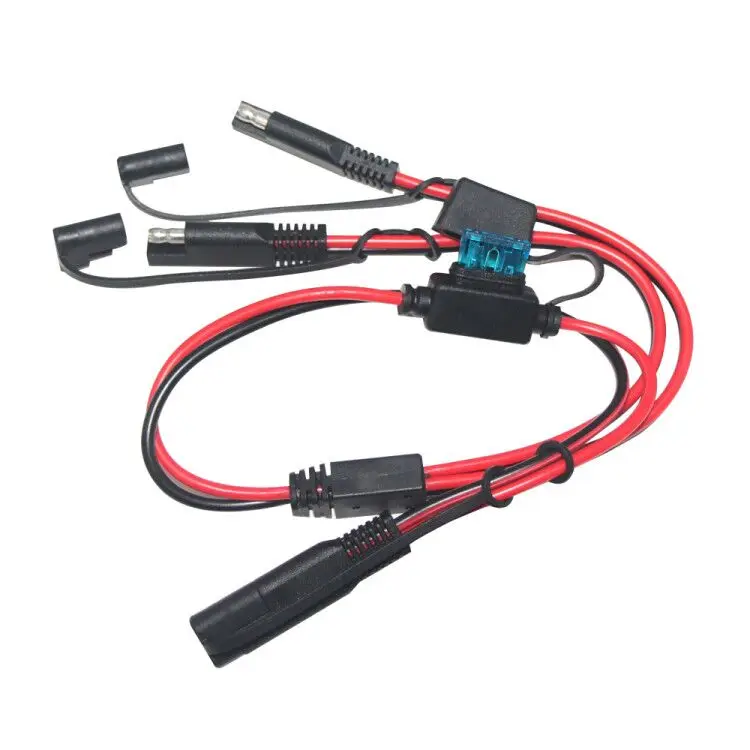 Solar Battery Power Plug Splitter Cord 1 to 2 SAE Extension Cable Connector Adapter for Car Vehicle