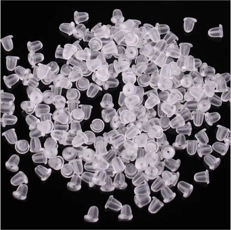 wholesale plastic silicone rubber transparent earring