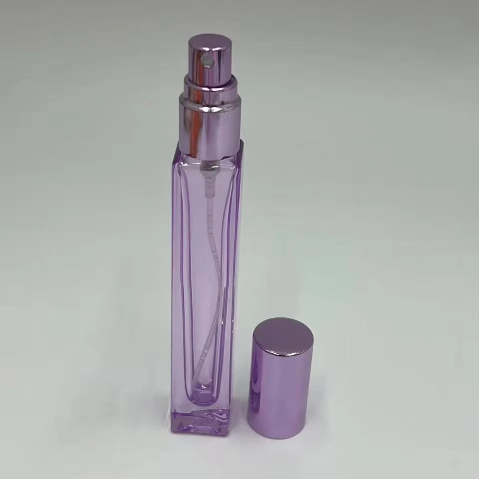 Luxury Gradient Square 15ml Glass Perfume Bottle with Hot Stamping 5ml to 15ml Travel Size Refillable Fine Mist Spray Sample Lid