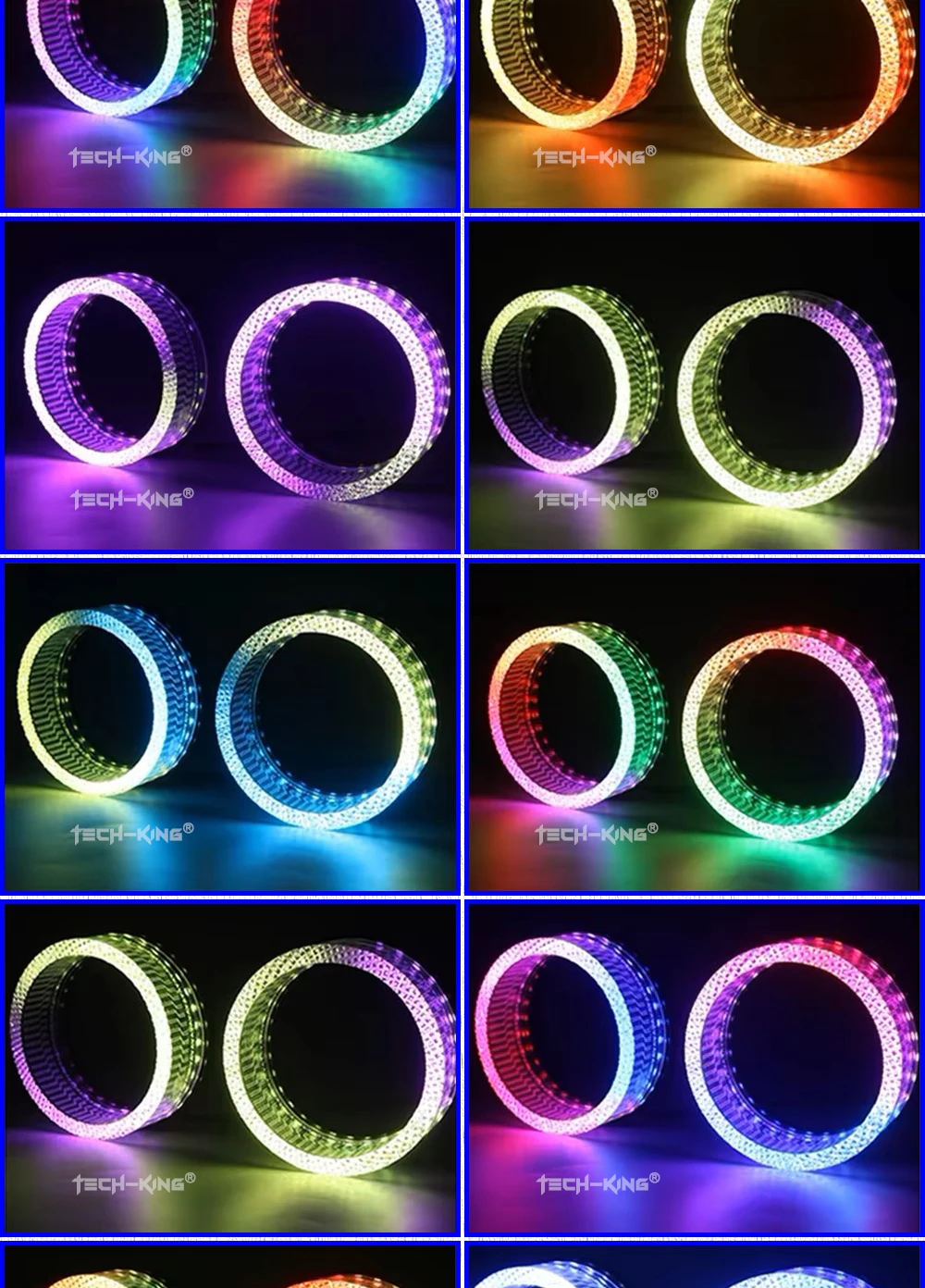 Crystal LED Angel Eyes Shroud White Amaber Signal Light Car Light Accessories For Car Led Projector Lens 3 inch angel eye circle