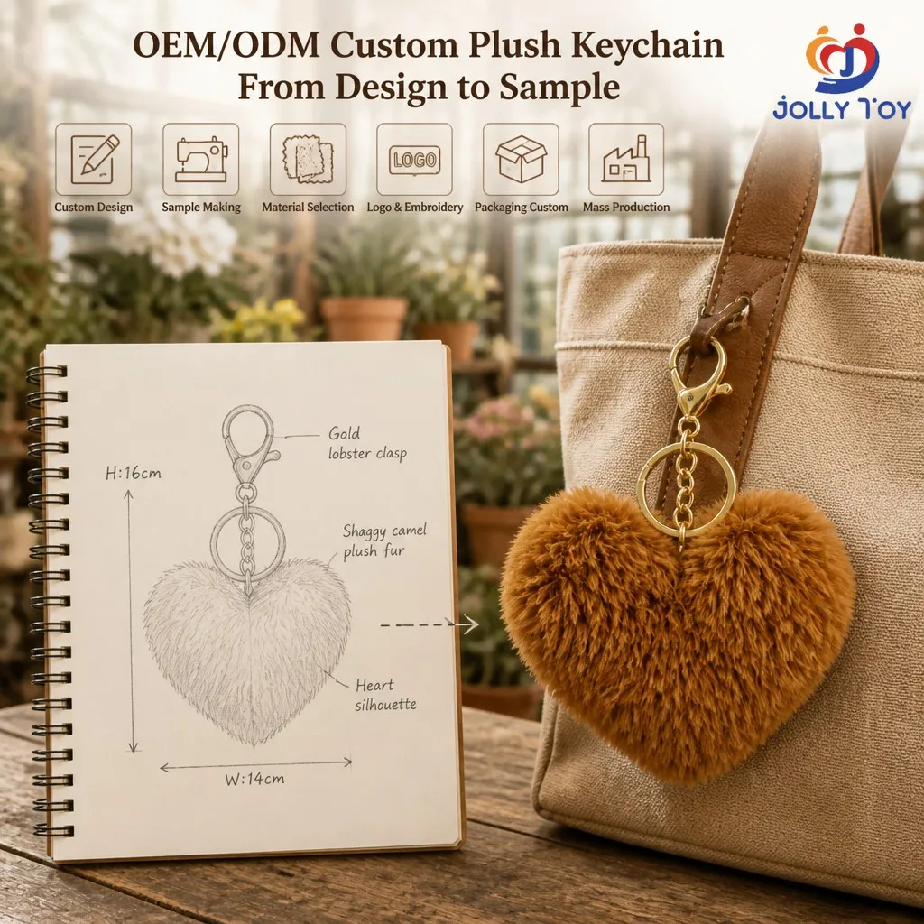 Custom Fluffy Fur Ball Plush Keychain Cartoon Pom Pom Bag Pendant Soft Heart Shaped Pompom Rainbow Keychains