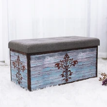 Customized Popular Long Bench Button Design Colourful Folding Storage Sleeper Ottoman Bench