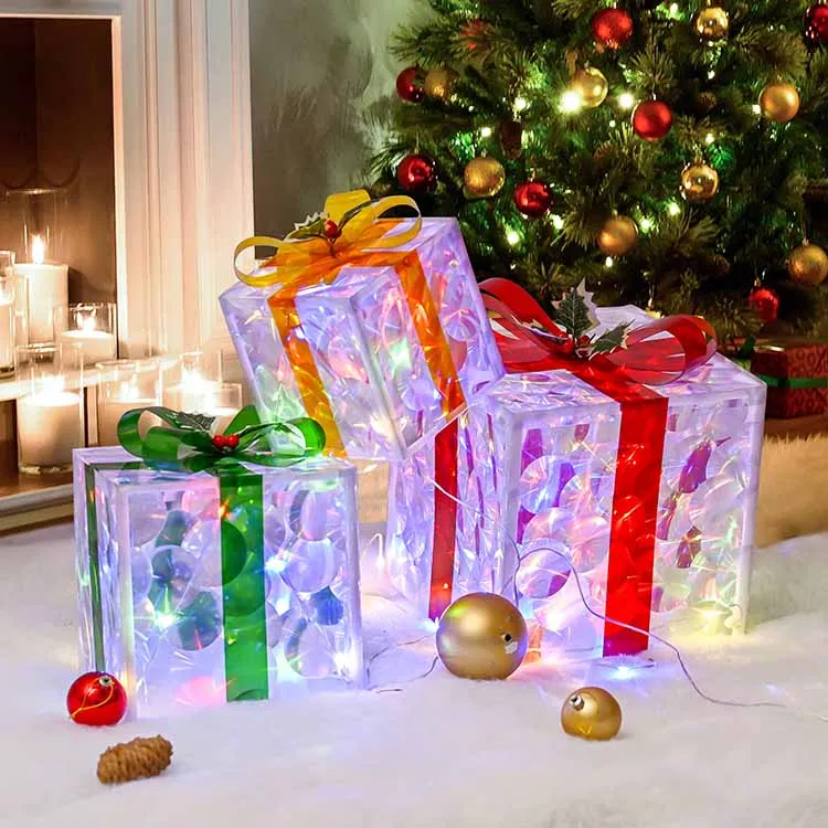Gift Box Waterproof Christmas Tree Indoor Outdoor Christmas Light Gift