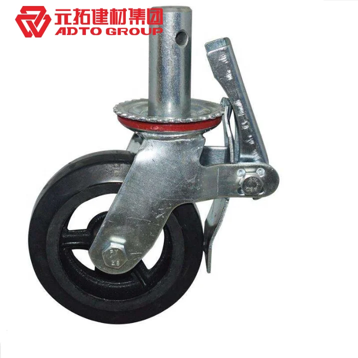 Adjustable Scaffold Caster and Wheels with Locking Brake for Scaffolding or Frame System Ladder & Scaffolding Parts