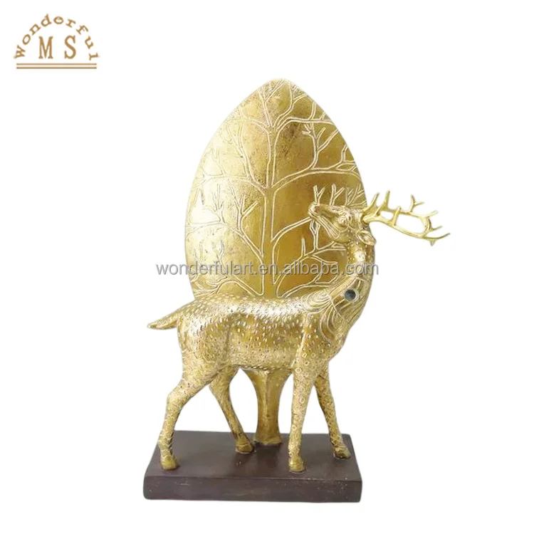 customized resin anime sika deer Figurines poly stone animal sculpture figure souvenir gifts for Christmas home decor