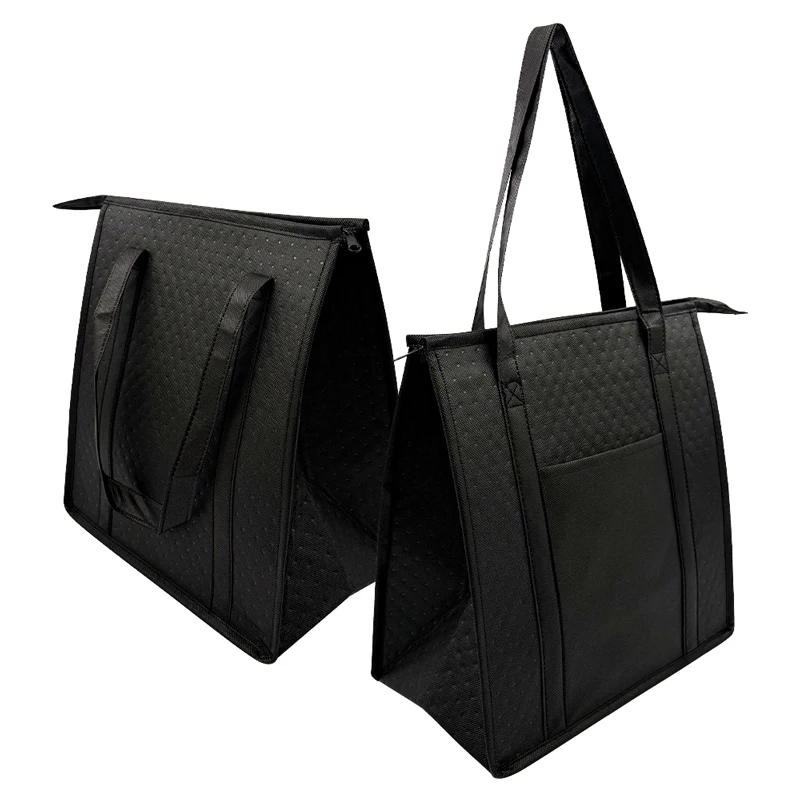 Custom Logo Foldable Large Capacity Tote Cooler Delivery Ice Cream Bag Portable Thermal Insulated Grocery Freezer Bag