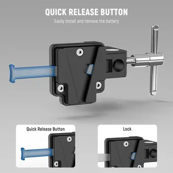 NEEWER Mini V Mount Battery Plate with Wide Super Crab Clamp & QR Lock for Tripod Light Stand C Stand Gimbal Column and 15mm detail image