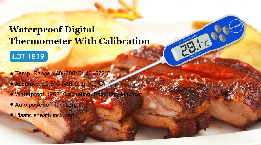 Food Thermometer Kitchen Thermometer -50 To 300'C Instant Read Digital Thermometer  Meat Thermometer BBQ Waterproof