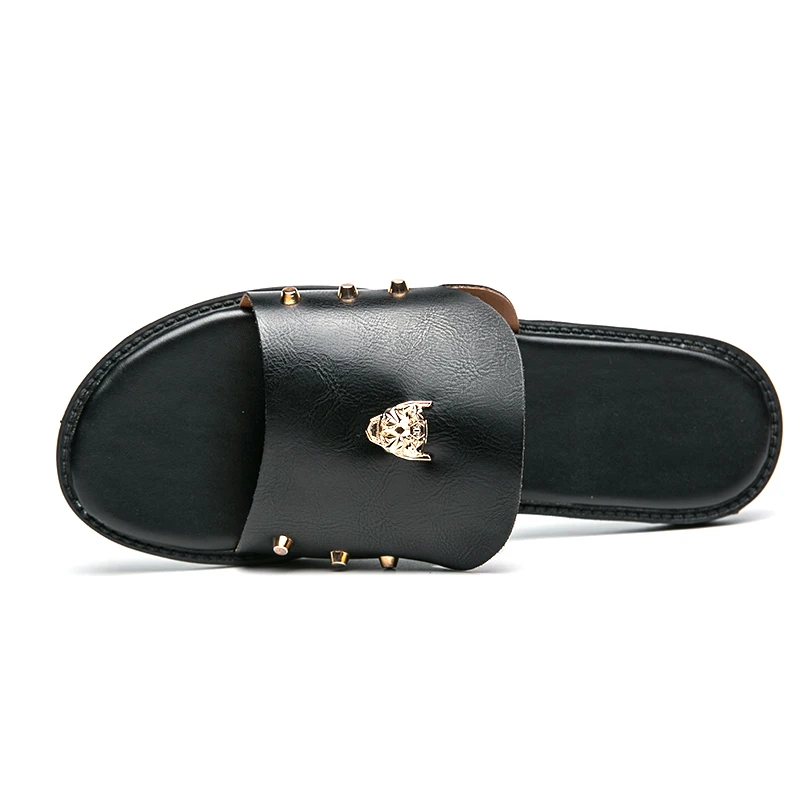 48 Big Size Blank Slides High Quality Slippers for Men Stylish Fashion  Leather Casual Slippers Sandals for Men