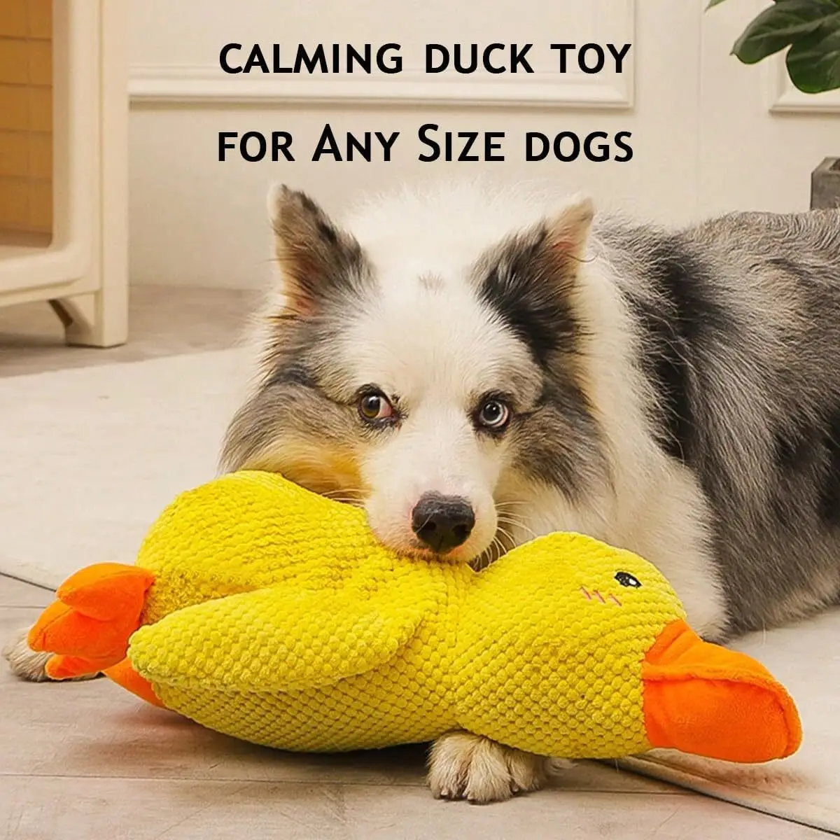 Newest Dog Calming Duck Toy Yellow Pink Unbreakable Stuffed Plush Dog Toy for Aggressive Chewers Resistant Squeaky Duck Dog Toys