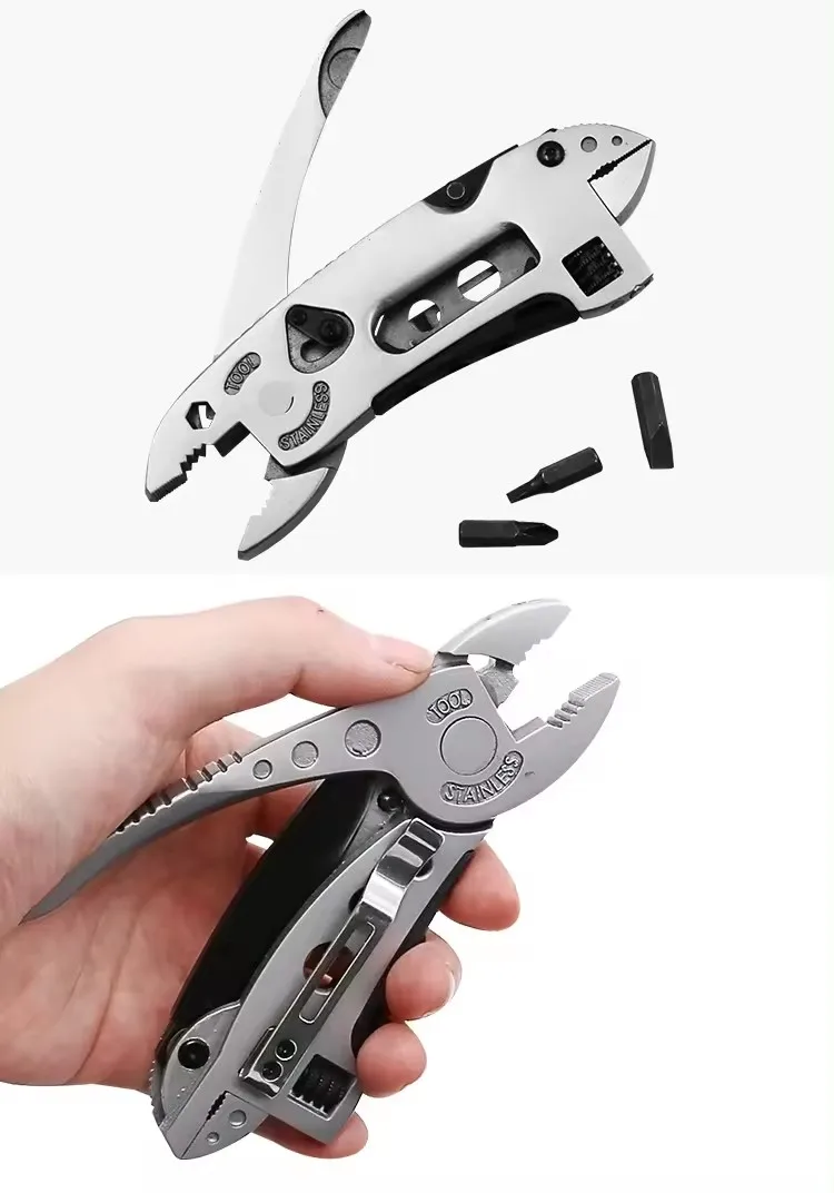 Multifunctional 9 in 1 Keychain Plier Screwdriver Pocket Tools Outdoor Camping Multi-purpose Pliers and Wrench