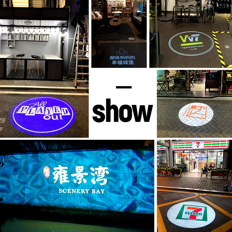 60W Regular Static Style Advertising Logo Projector With Remote Control Waterproof LED Gobo Projection Light