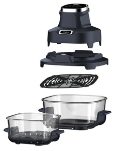 Kitchen Appliances Stainless Steel Multi-Functional Double Basket Glass Air Fryer Digital Control Oil-free Energy Efficient