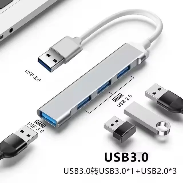Pron-Hub 4 Port USB Hub 3.0 4 Ports for PC Laptop 4 in 1 USB Hub